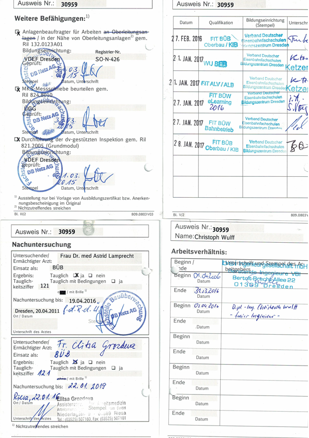 Fortbildungsnachweise